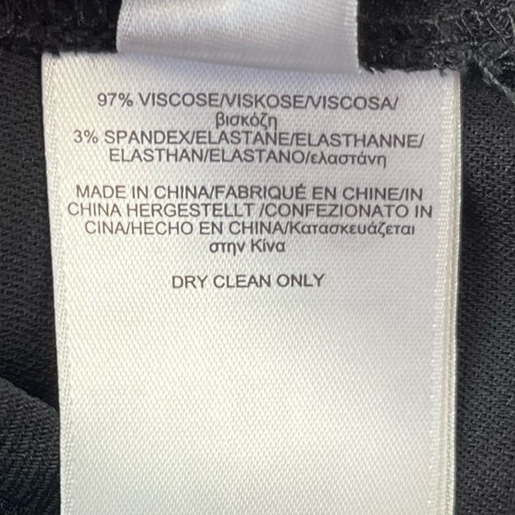 BROOKS BROTHERS Wide Leg Black Crepe Pants Side Zipper Size 12 - Picture 13 of 14